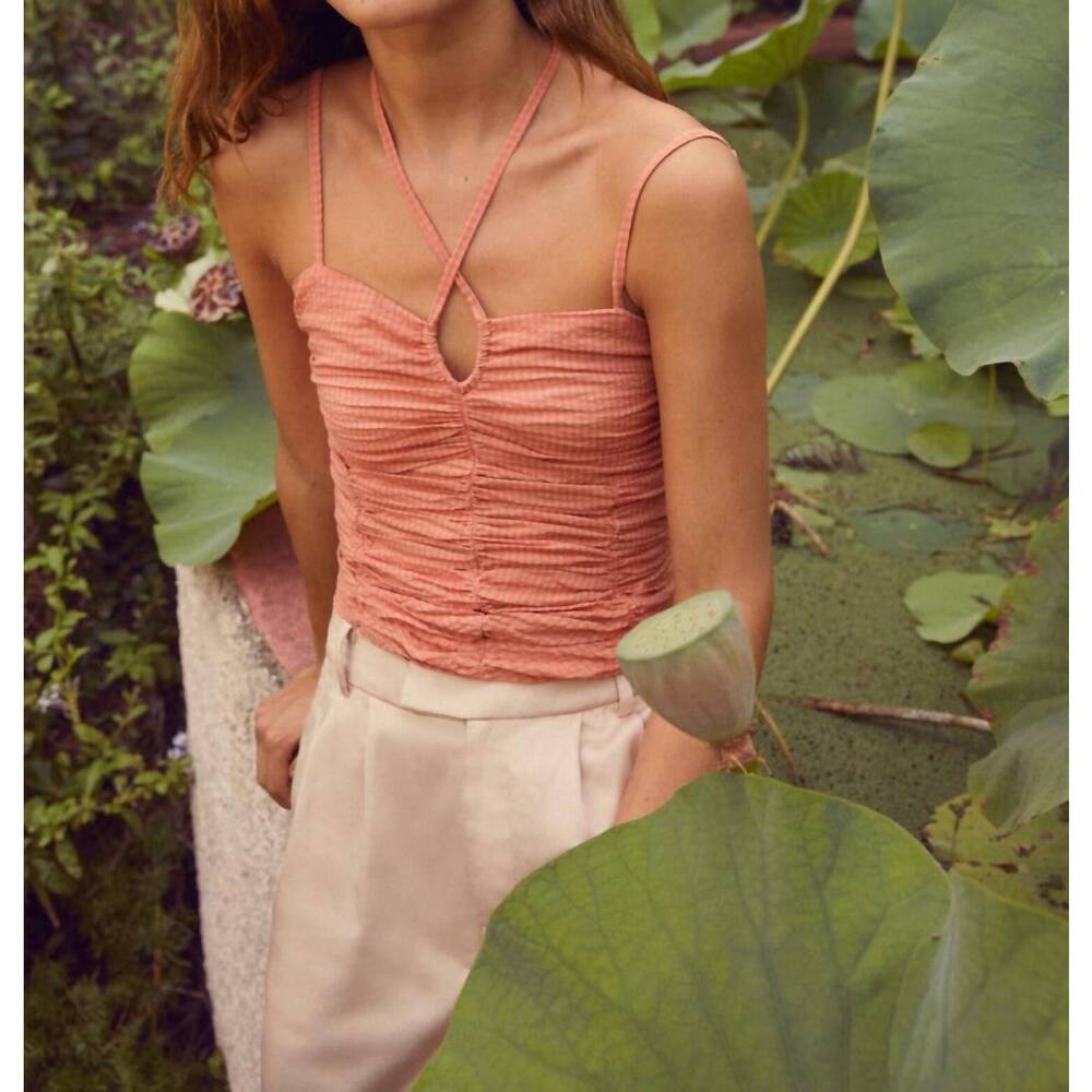 NEW YERSE draped camisole top in salmon